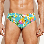 Aloha Summer Pineapple Pattern Print Men's Swim Briefs