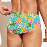 Aloha Summer Pineapple Pattern Print Men's Swim Briefs