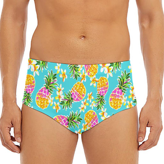 Aloha Summer Pineapple Pattern Print Men's Triangle Swim Briefs