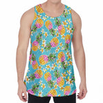 Aloha Summer Pineapple Pattern Print Men's Velvet Tank Top