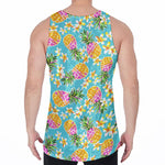 Aloha Summer Pineapple Pattern Print Men's Velvet Tank Top