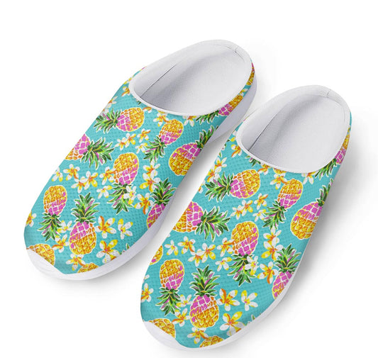 Aloha Summer Pineapple Pattern Print Mesh Casual Shoes
