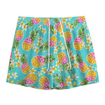 Aloha Summer Pineapple Pattern Print Mesh Shorts