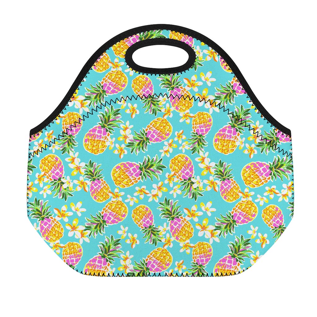 Aloha Summer Pineapple Pattern Print Neoprene Lunch Bag