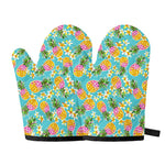 Aloha Summer Pineapple Pattern Print Oven Mitts