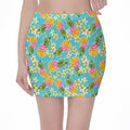 Aloha Summer Pineapple Pattern Print Pencil Mini Skirt