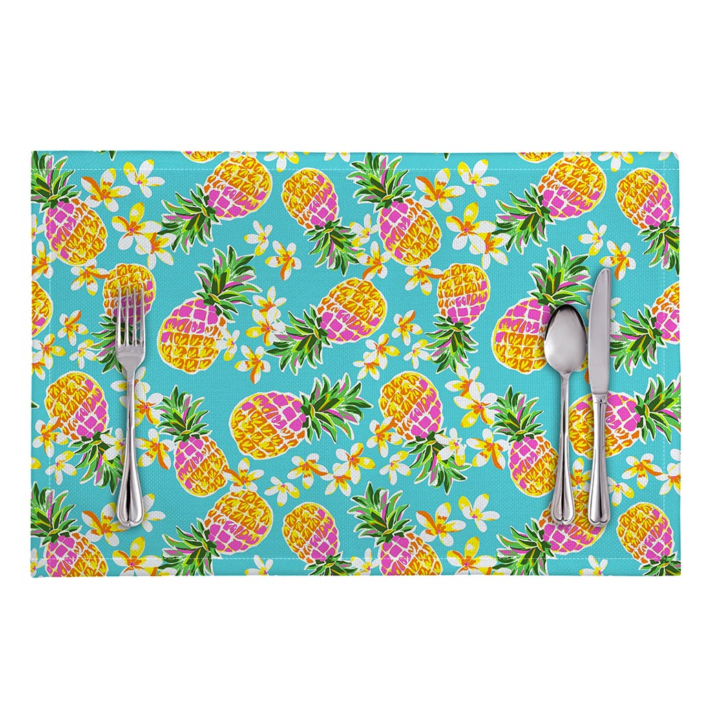 Aloha Summer Pineapple Pattern Print Placemat