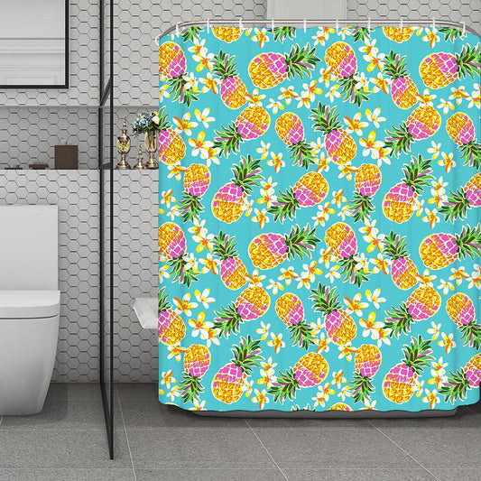 Aloha Summer Pineapple Pattern Print Polyester Shower Curtain