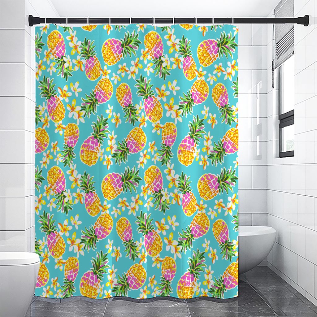 Aloha Summer Pineapple Pattern Print Premium Shower Curtain