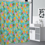 Aloha Summer Pineapple Pattern Print Premium Shower Curtain