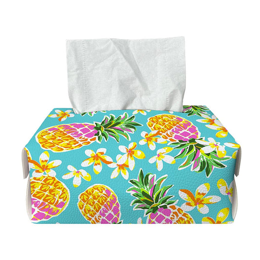 Aloha Summer Pineapple Pattern Print Rectangle Tissue Box Cover