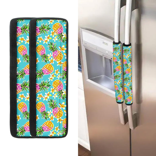 Aloha Summer Pineapple Pattern Print Refrigerator Handle Covers