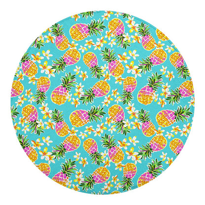 Aloha Summer Pineapple Pattern Print Round Blanket
