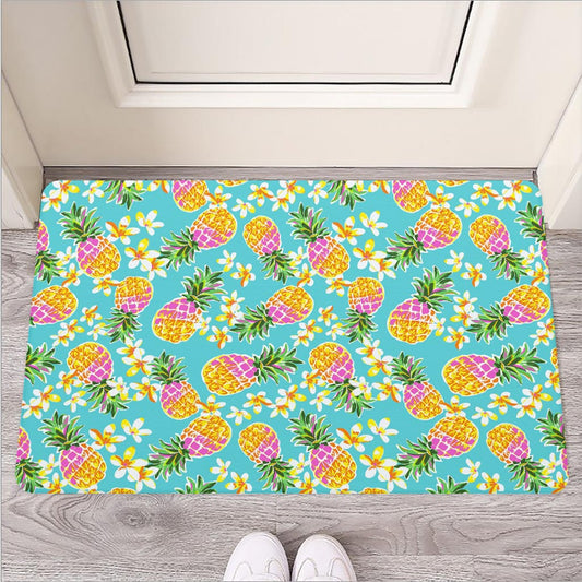 Aloha Summer Pineapple Pattern Print Rubber Doormat