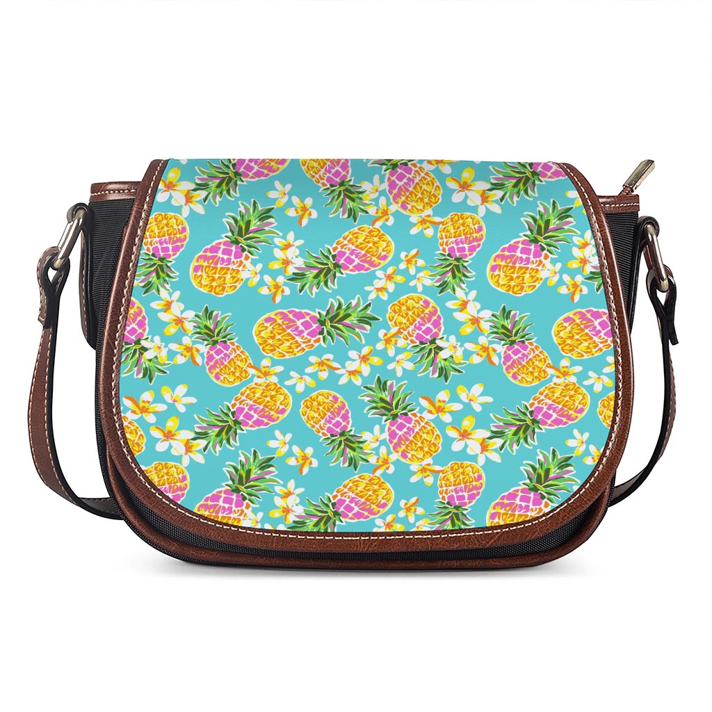 Aloha Summer Pineapple Pattern Print Saddle Bag