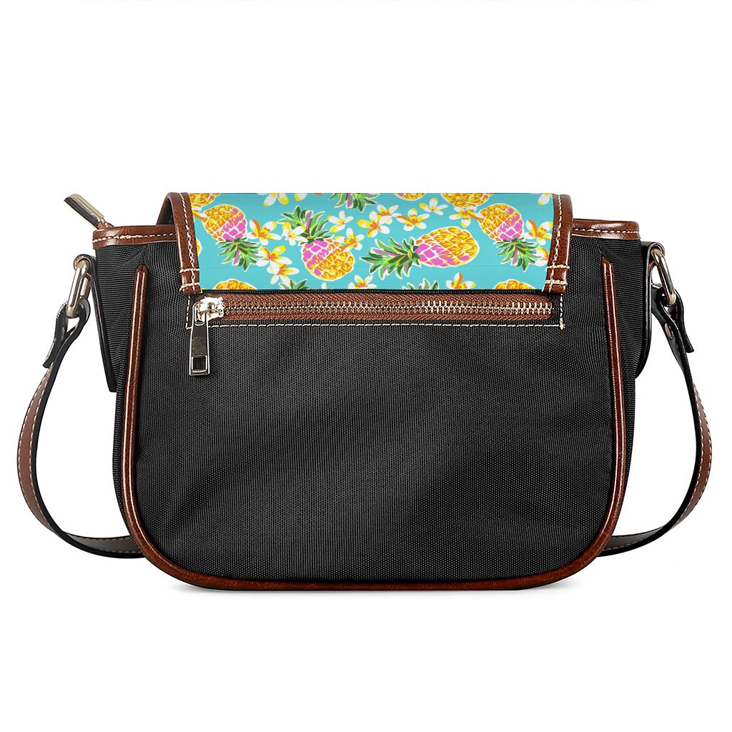 Aloha Summer Pineapple Pattern Print Saddle Bag