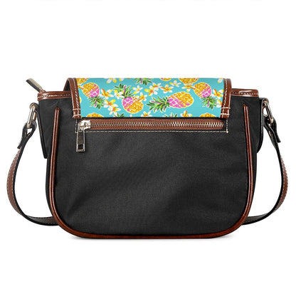 Aloha Summer Pineapple Pattern Print Saddle Bag