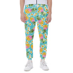 Aloha Summer Pineapple Pattern Print Scuba Joggers