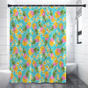 Aloha Summer Pineapple Pattern Print Shower Curtain