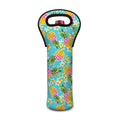 Aloha Summer Pineapple Pattern Print Single Neoprene Wine Tote
