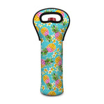 Aloha Summer Pineapple Pattern Print Single Neoprene Wine Tote