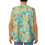 Aloha Summer Pineapple Pattern Print Sleeveless Baseball Jersey