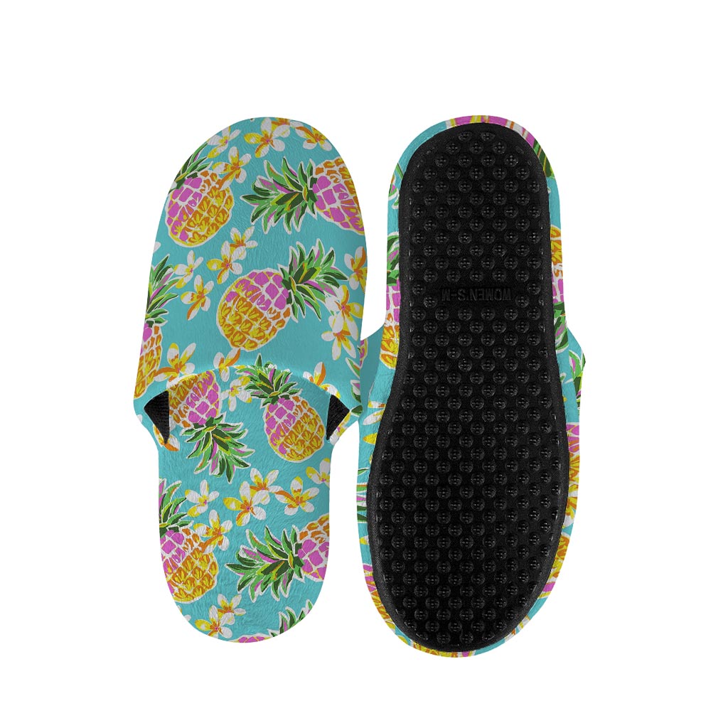 Aloha Summer Pineapple Pattern Print Slippers