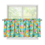 Aloha Summer Pineapple Pattern Print Tier Curtains