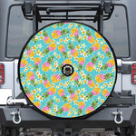 Aloha Summer Pineapple Pattern Print Tire Cover With Camera Hole