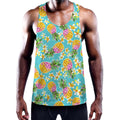 Aloha Summer Pineapple Pattern Print Men's Workout Tank Top