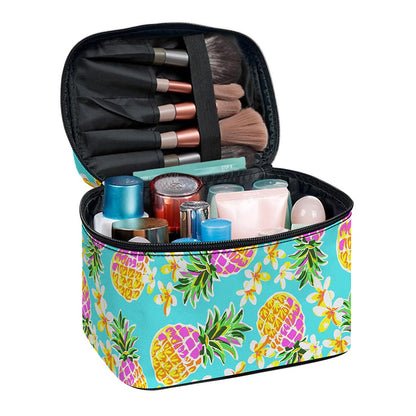 Aloha Summer Pineapple Pattern Print Travel Makeup Bag