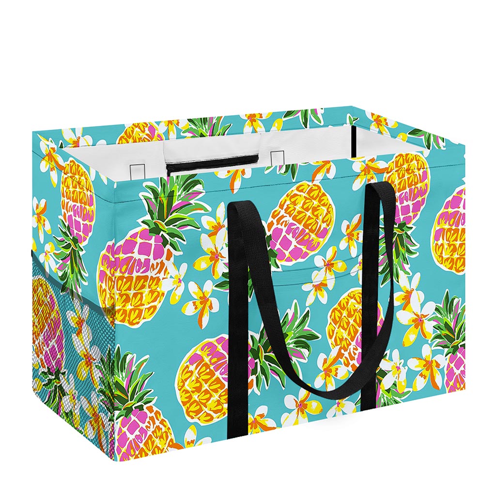 Aloha Summer Pineapple Pattern Print Utility Tote Bag