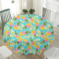 Aloha Summer Pineapple Pattern Print Waterproof Round Tablecloth