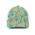 Aloha Summer Pineapple Pattern Print White Mesh Trucker Hat