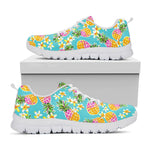 Aloha Summer Pineapple Pattern Print White Running Shoes