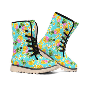 Aloha Summer Pineapple Pattern Print Winter Boots