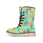 Aloha Summer Pineapple Pattern Print Winter Boots