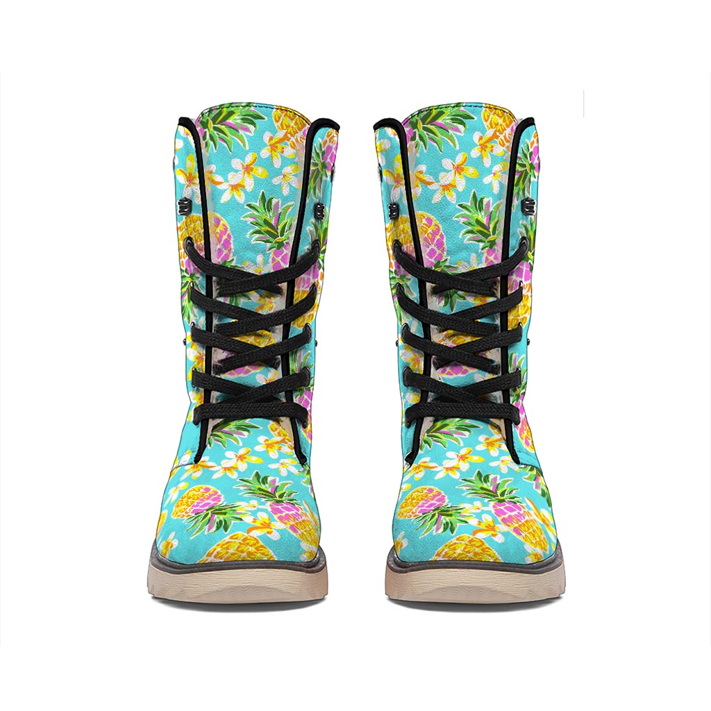 Aloha Summer Pineapple Pattern Print Winter Boots