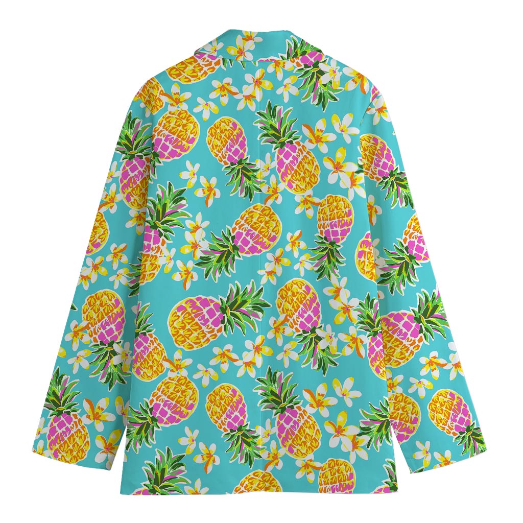 Aloha Summer Pineapple Pattern Print Women's Blazer