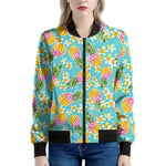 Aloha Summer Pineapple Pattern Print Women's Bomber Jacket