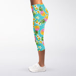 Aloha Summer Pineapple Pattern Print Women's Capri Leggings