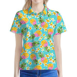 Aloha Summer Pineapple Pattern Print Women's Polo Shirt
