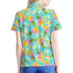 Aloha Summer Pineapple Pattern Print Women's Polo Shirt