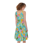 Aloha Summer Pineapple Pattern Print Women's Sleeveless Dress