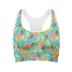 Aloha Summer Pineapple Pattern Print Women's Sports Bra