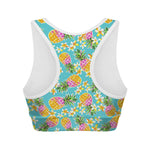 Aloha Summer Pineapple Pattern Print Women's Sports Bra