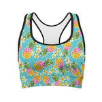 Aloha Summer Pineapple Pattern Print Women's Sports Bra