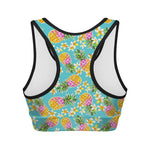 Aloha Summer Pineapple Pattern Print Women's Sports Bra