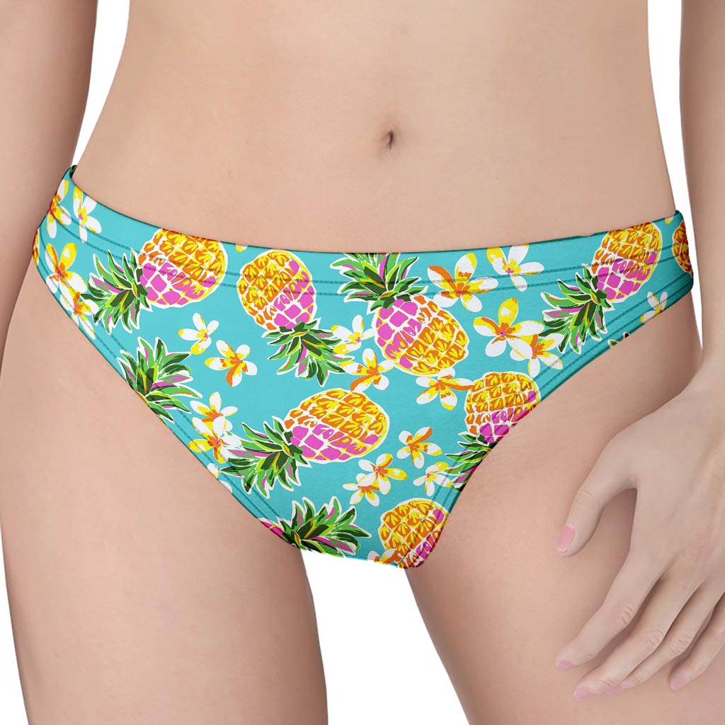 Aloha Summer Pineapple Pattern Print Women's Thong