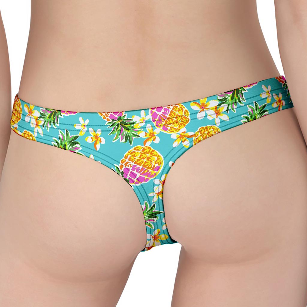 Aloha Summer Pineapple Pattern Print Women's Thong